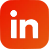 Orangenes Icon vom LinkedIn Logo