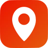 Orangenes Icon von Standortmarkierung
